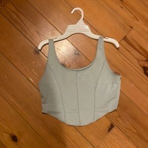 Teal blue shein tank top, faux corset